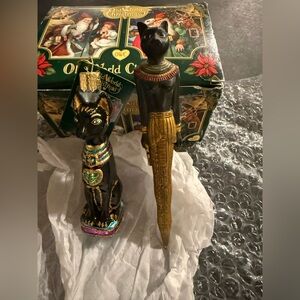 NIB Egyptian Cat and Pharaoh Ornament